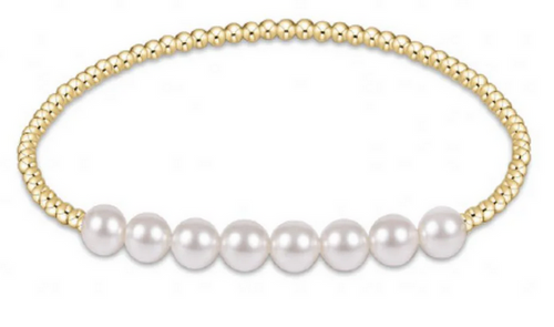 Classic Gold Beaded Bliss 2.5mm Bead Bracelet- 5mm Pearl
