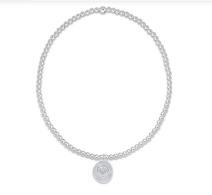 Classic Sterling 2mm Bead Bracelet Inspire Love Small Sterling Charm