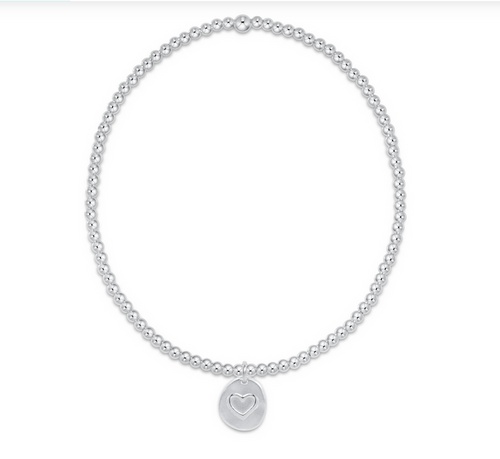 Classic Sterling 2mm Bead Bracelet Inspire Love Small Sterling Charm