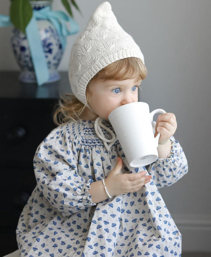 Claudia Handsmocked Mushrooms Blue 2-Piece Set