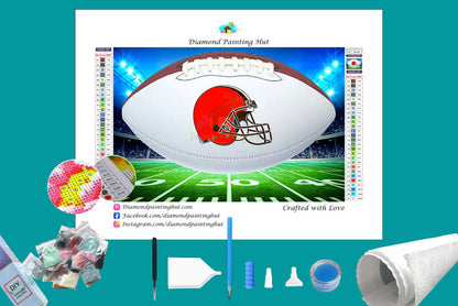 Cleveland Browns White NFL Football Diamond Painting-Diamond Painting Hut