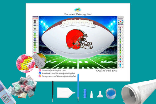 Cleveland Browns White NFL Football Diamond Painting-Diamond Painting Hut