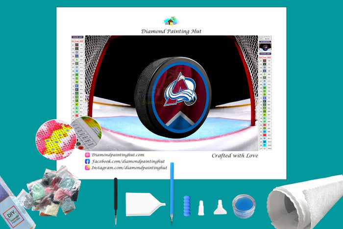 Colorado Avalanche NHL Hockey Puck Diamond Painting-Diamond Painting Hut