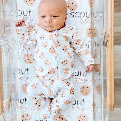 Cookie Crumble Personalized Baby Name Swaddle Blanket