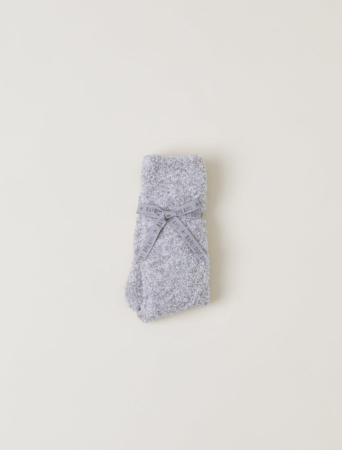 Cozy Chic Heathered Socks Slate Oyster White