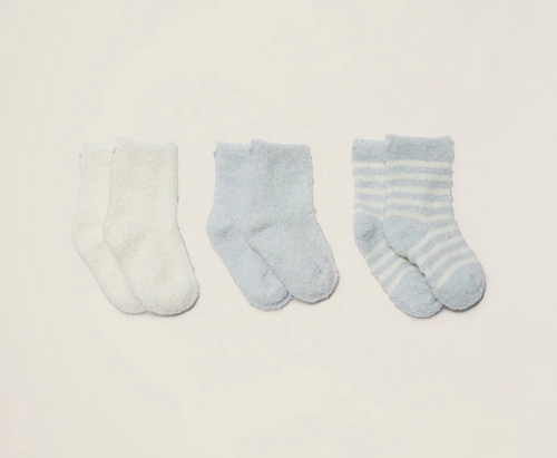 Cozy Chic Lite Infant Socks 3-pack Blue Pearl