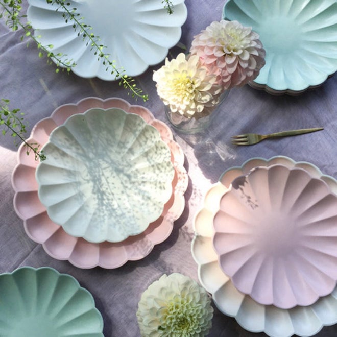 Cream Large Eco Paper Plates (set of 8)