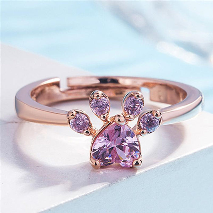 Cute Cat Footprint Ring