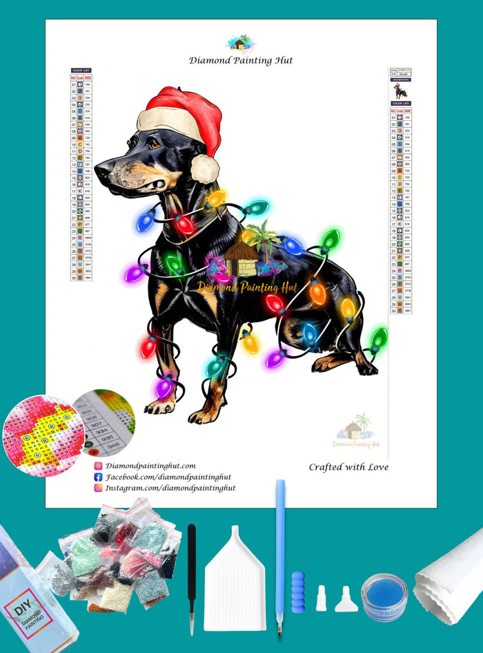 Doberman Christmas Diamond Painting