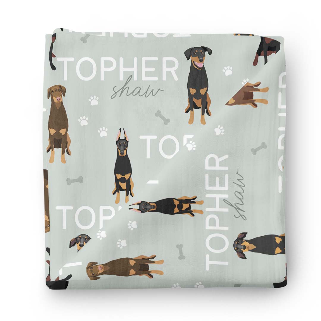 Personalized Baby Name Swaddle Blanket | Dog Breeds