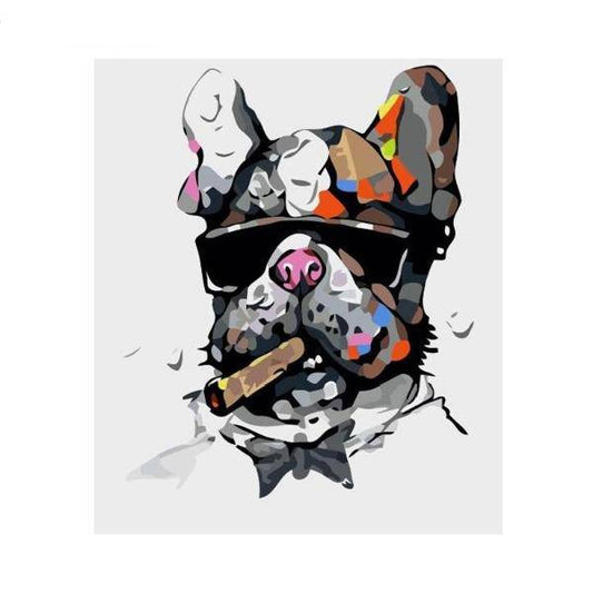 Dog Smoking A Cigar Paint By Numbers Kit