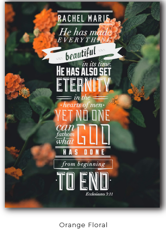 Ecclesiastes 3:11 Custom Confirmation Plaque