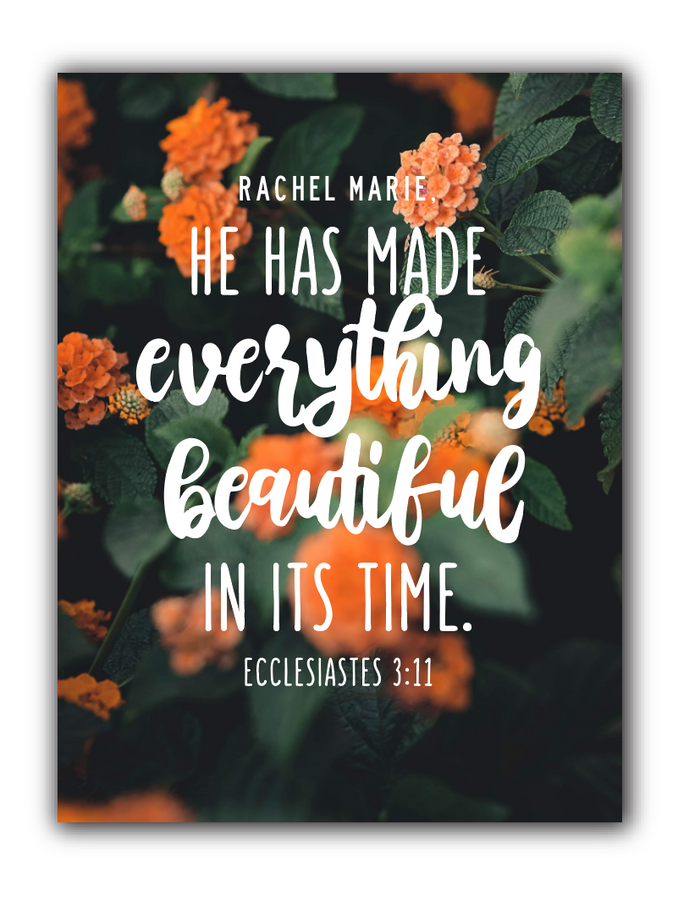Ecclesiastes 3:11 Custom Confirmation Plaque