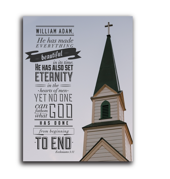 Ecclesiastes 3:11 Custom Confirmation Plaque