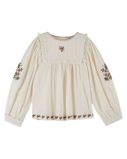 Embroidered Blouse in Creme
