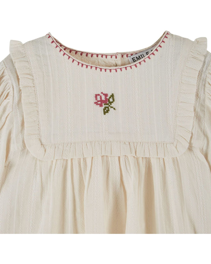 Embroidered Blouse in Creme