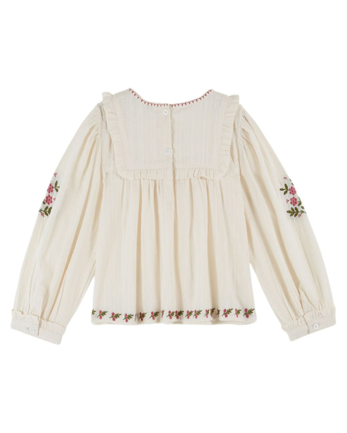 Embroidered Blouse in Creme