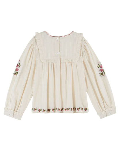 Embroidered Blouse in Creme
