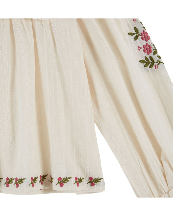 Embroidered Blouse in Creme