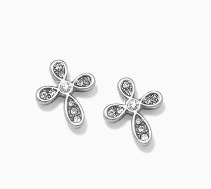 Enchanting Cross Post Earrings Silver