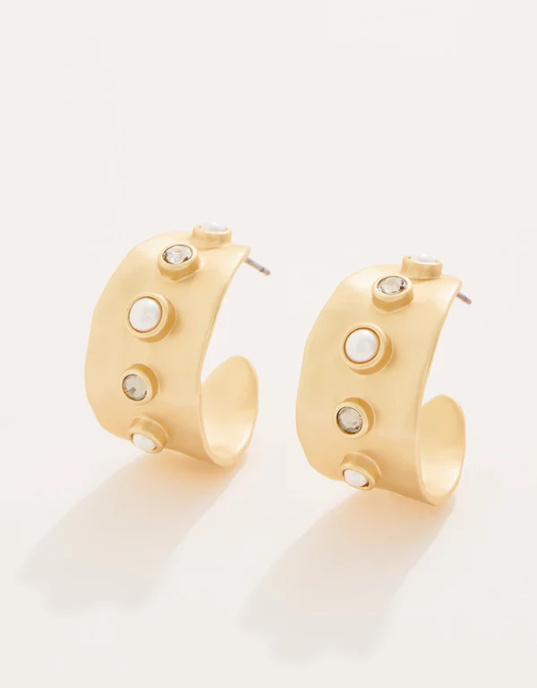 Estate Hoop Earrings Black