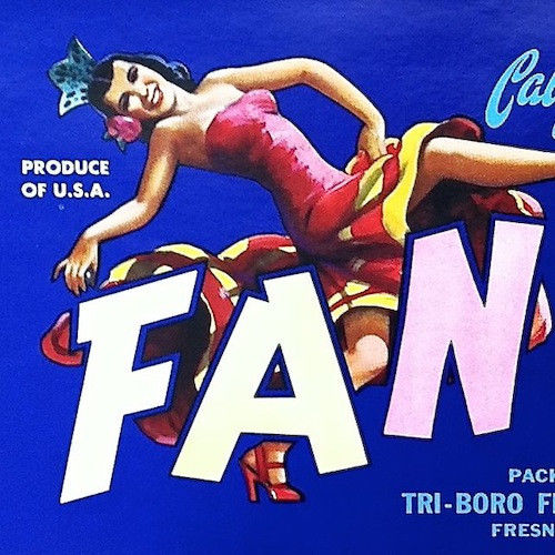 FANTASIA California Fruit Crate Citrus Box Label 1940s