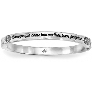 Footprints Hinged Bangle