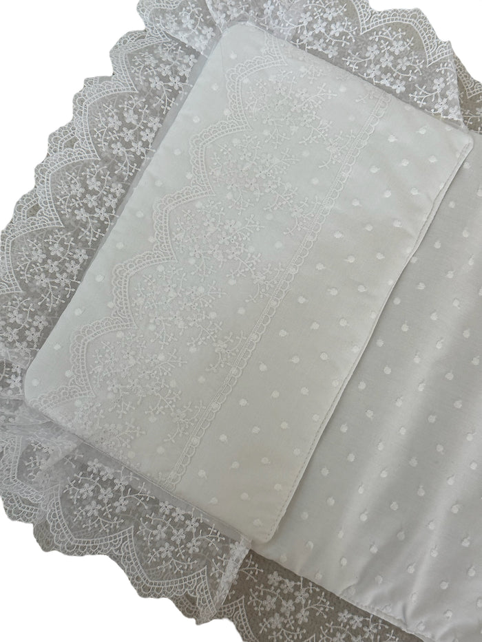 Gloria Bassinet Pad/Liner 2-piece set (WHITE OR IVORY)