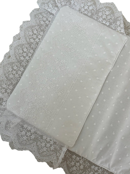 Gloria Bassinet Pad/Liner 2-piece set (WHITE OR IVORY)