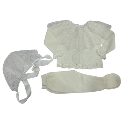 Gloria Luxe White 3-piece Knitted Set