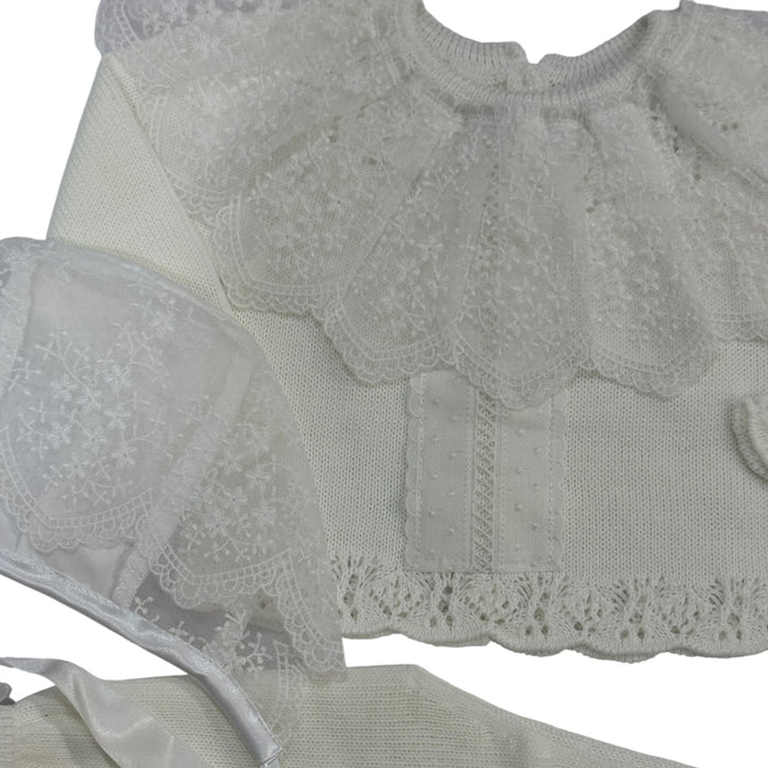 Gloria Luxe White 3-piece Knitted Set