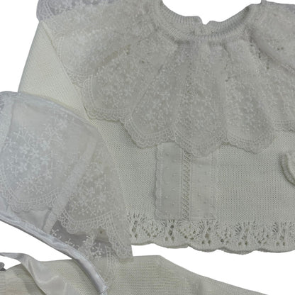 Gloria Luxe White 3-piece Knitted Set
