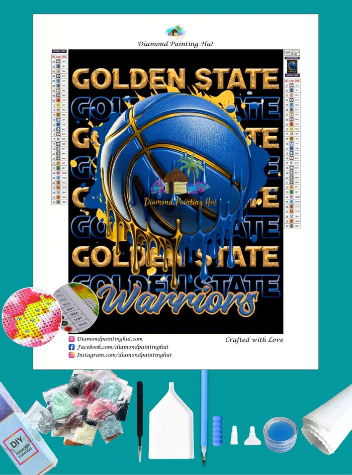 Golden State NBA Dripping Ball Diamond Painting