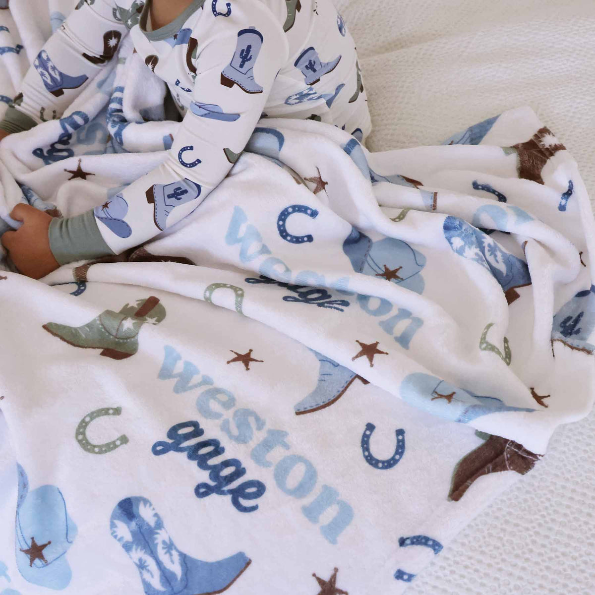 Boot Scootin' Personalized Kids Blanket