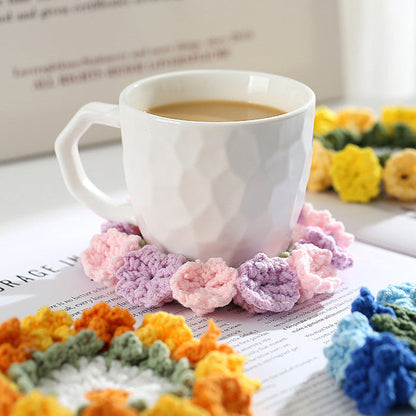 Hand Knit Crochet Suzuran Flower Coaster