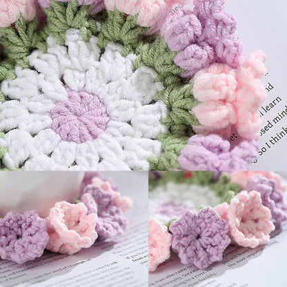 Hand Knit Crochet Suzuran Flower Coaster