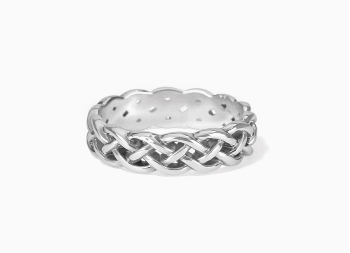 Interlok Braid Band Ring Silver 7