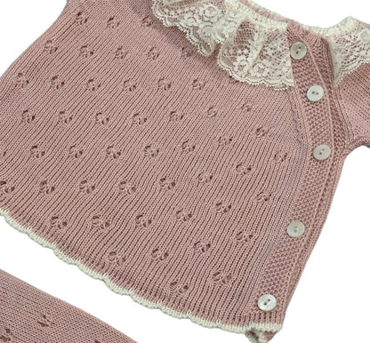 Jamie 3-pc Dusty Pink knitted set