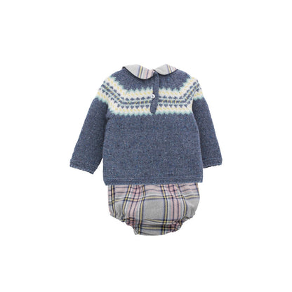 Kendall Boy Half-Knitted Tartan Set