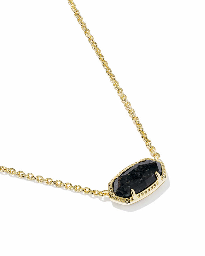 Kendra Scott Elisa Gold Boo Short Pendant Necklace in Black Granite Halloween Necklace | Gold Boo Pendant Necklace Necklaces