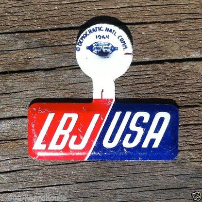 LBJ USA Political Campaign Lapel Clip 1964
