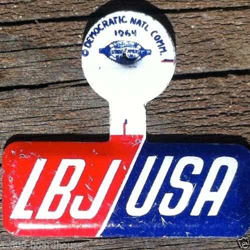 LBJ USA Political Campaign Lapel Clip 1964