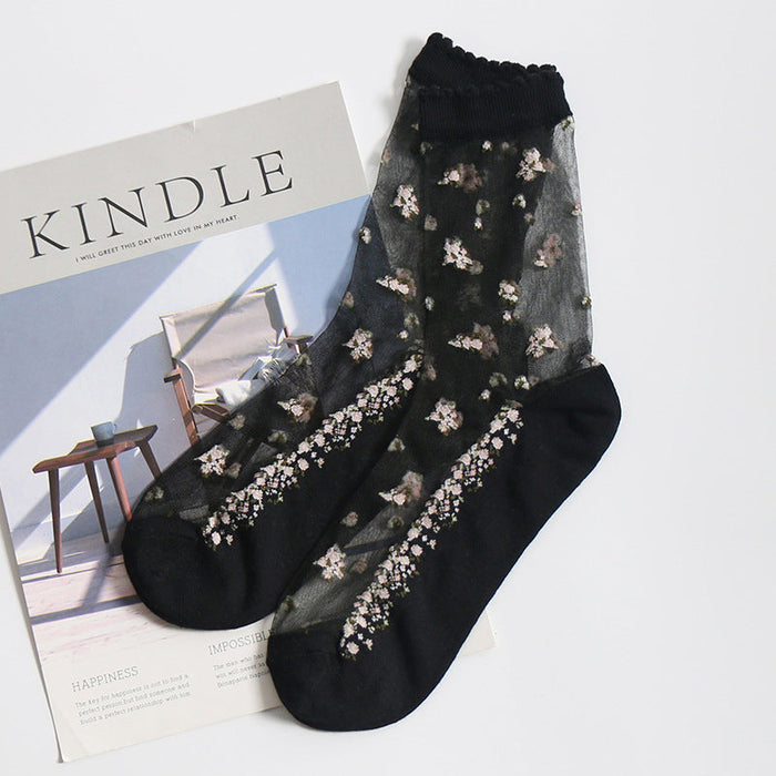 Lilyrhyme™ Flower Story, Ultra-Thin Breathable Crystal Socks