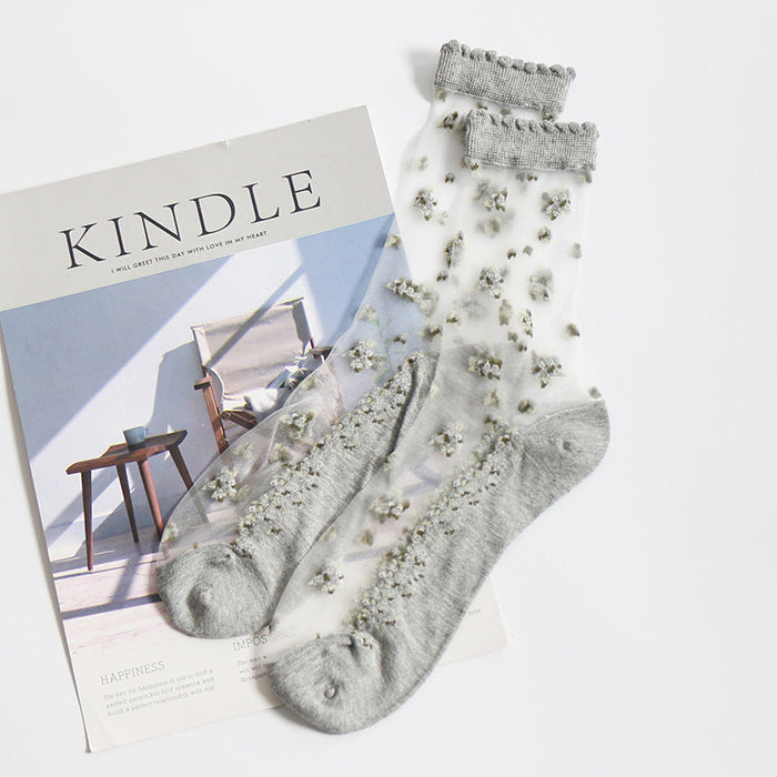 Lilyrhyme™ Flower Story, Ultra-Thin Breathable Crystal Socks