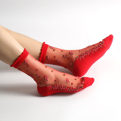 Lilyrhyme™ Flower Story, Ultra-Thin Breathable Crystal Socks