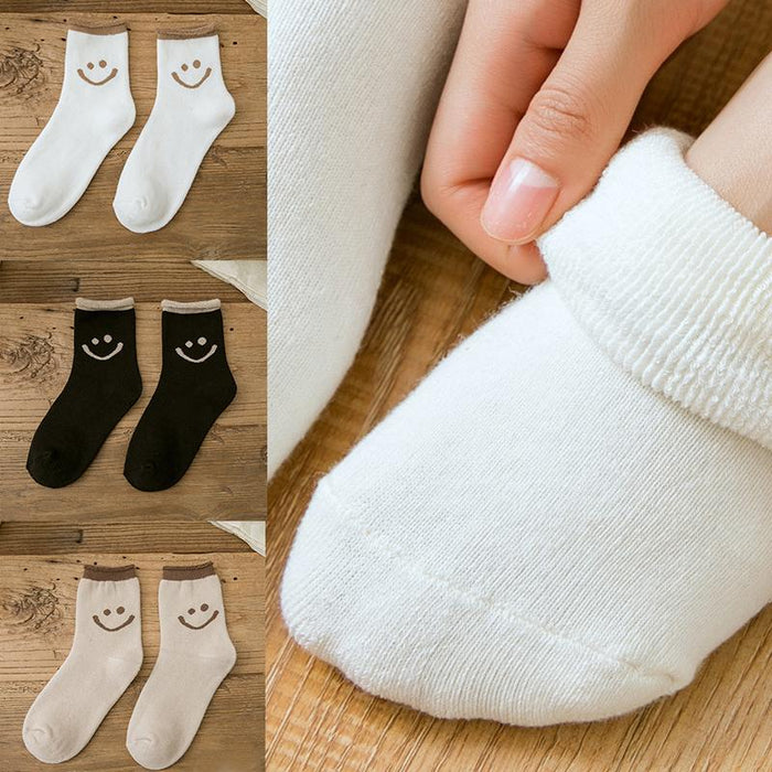 Lilyrhyme™ Lovely Smile Face Cotton Socks, 5 pairs