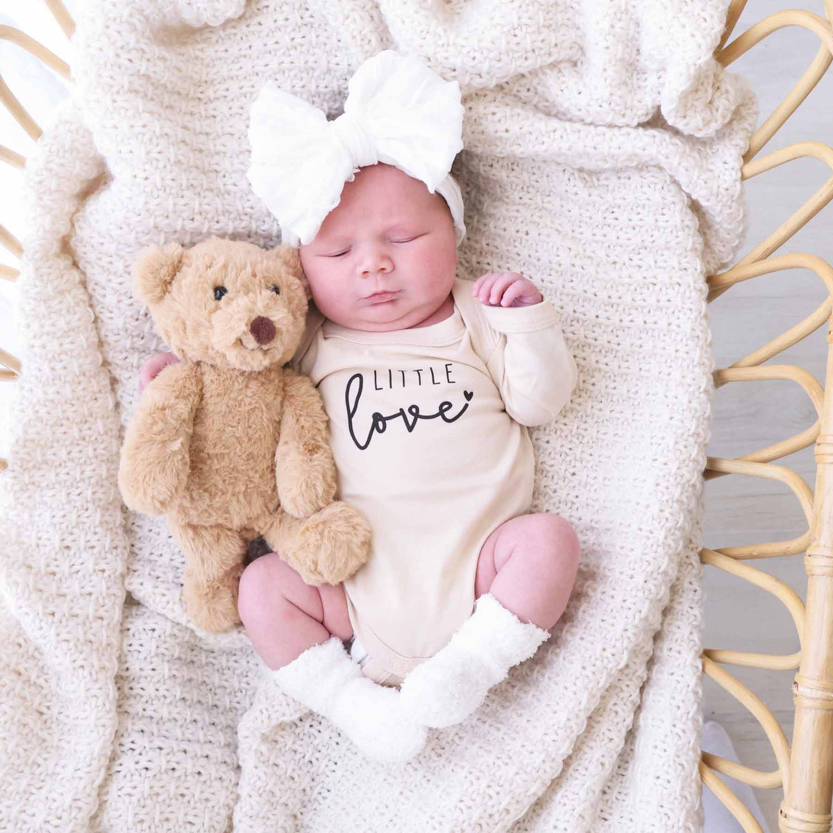 Little Love Long Sleeve Graphic Bodysuit | Natural