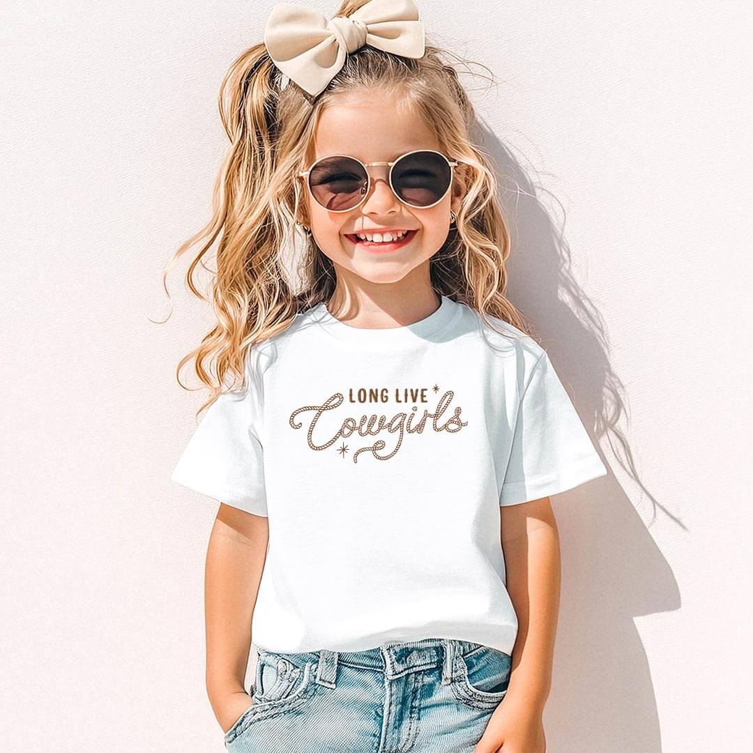 Long Live Cowgirls Kids Graphic Tee | White