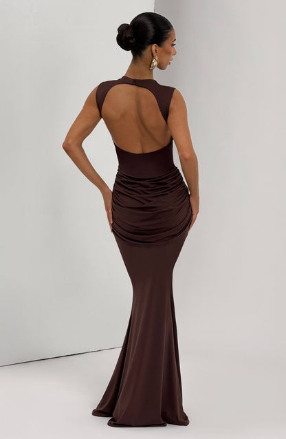 Lorenza Maxi Dress - Plum Brown