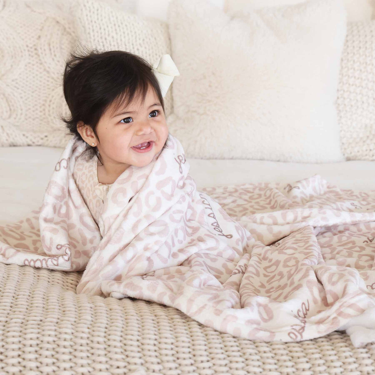 Lovely Leopard Personalized Kids Blanket